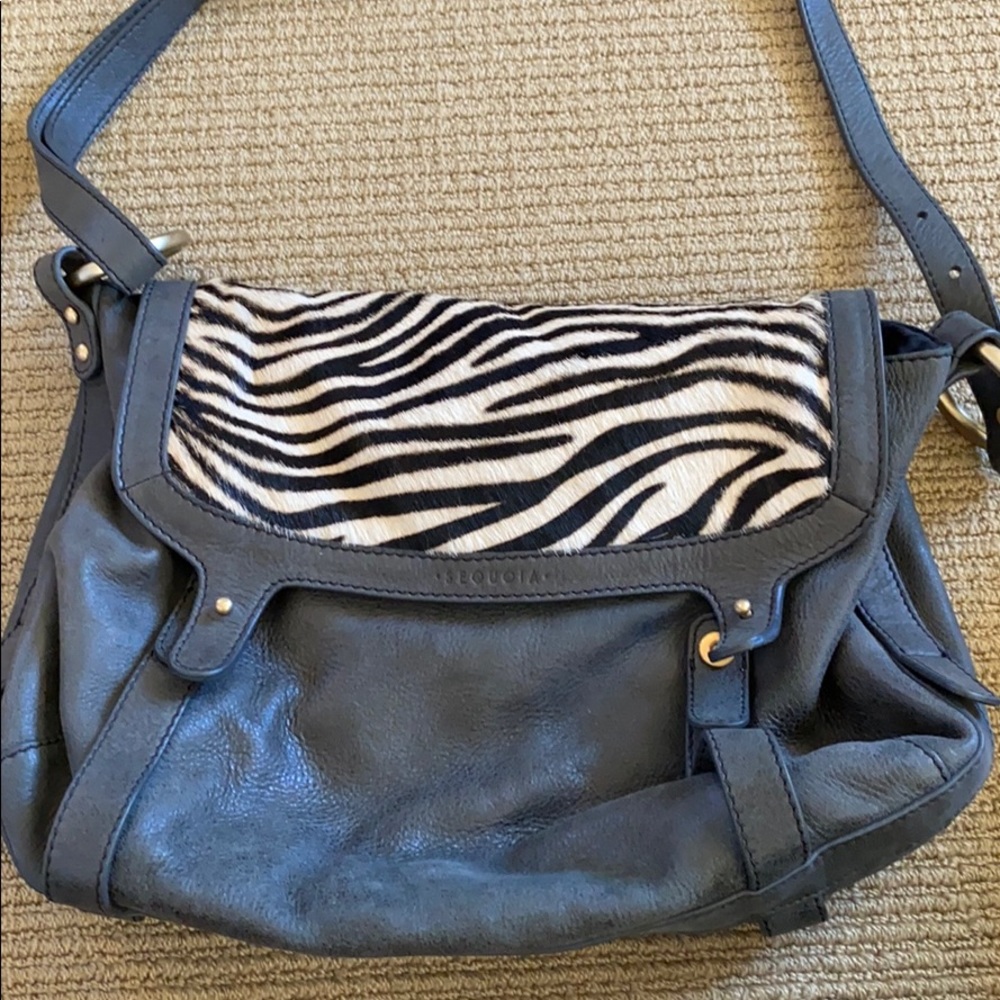 Sequoia Leather Shoulder Bag with Cow Hide